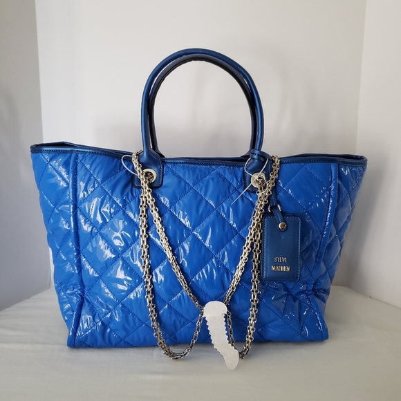 Steve Madden Handbags - Steve Madden Large Quilted Tote - Blue